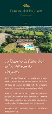 Site Domaine du Chêne Vert sur mobile