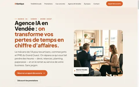Site internet IAtlantique (Vendée) réalisé par Heurtevent, vue ordinateur