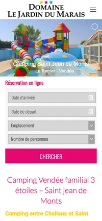 Site Jardin du Marais sur mobile