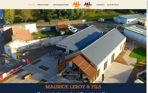 Site internet Maurice Leroy & Fils (Beauvoir-sur-Mer) réalisé par Heurtevent, vue ordinateur